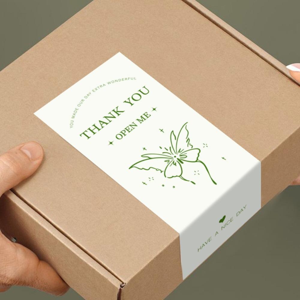 50pcs Handmade Thank You Sticker Rectangular Stickers Delicate Seal Labels  for Birthday Wedding