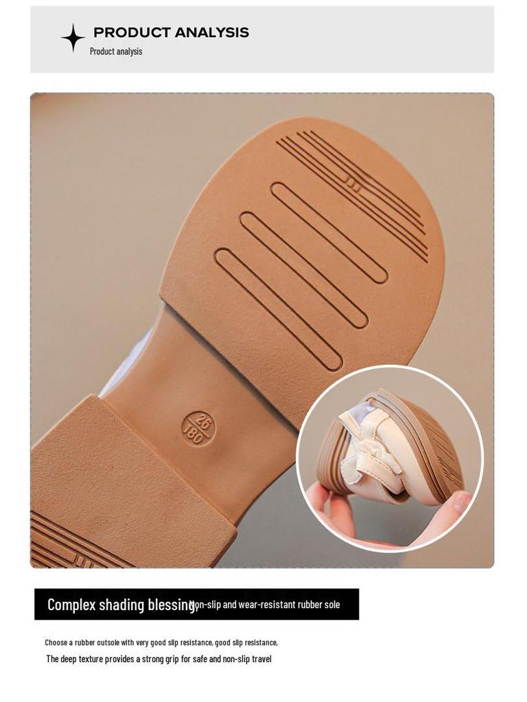 Girls' 2025 Spring/Summer Leather Bow Princess Shoes - Breathable Mesh Fashion Sneakers