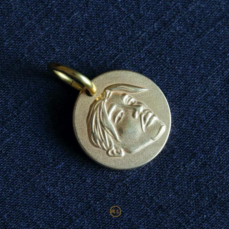 Hip hop keychain brass rap black fear circle trendy rap tag hiphop pendant bronze rapper