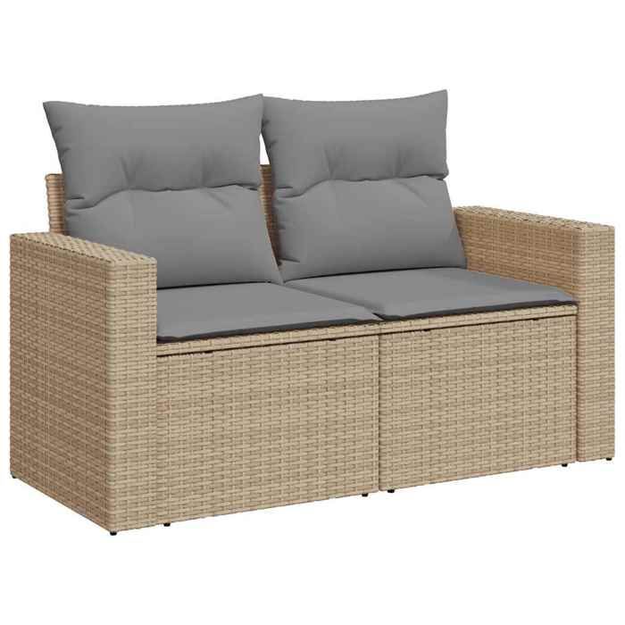 VidaXL Salon de jardin avec coussins 6 pcs beige résine tressée 3327809