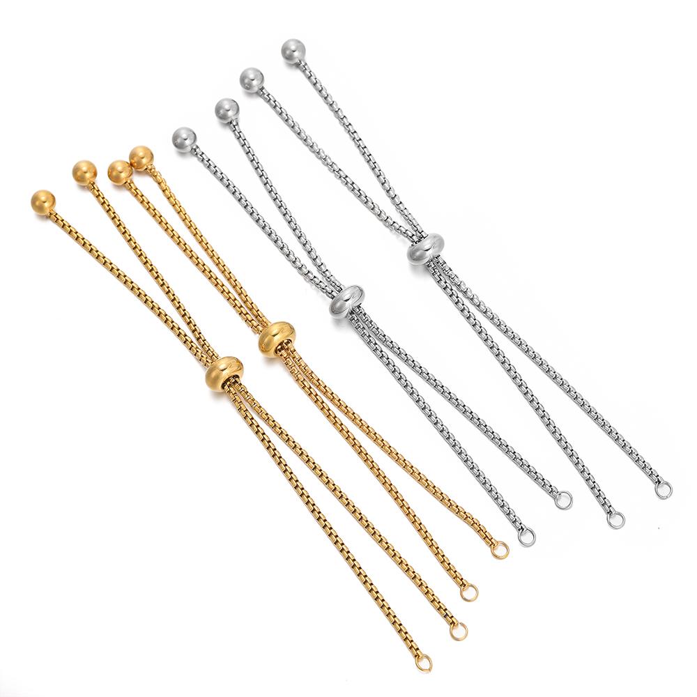 3pcs/lot Stainless Steel Box Chain Adjustable Bracelet Connectors for DIY Bracelets Charms Accessories Jewelry Making Findings