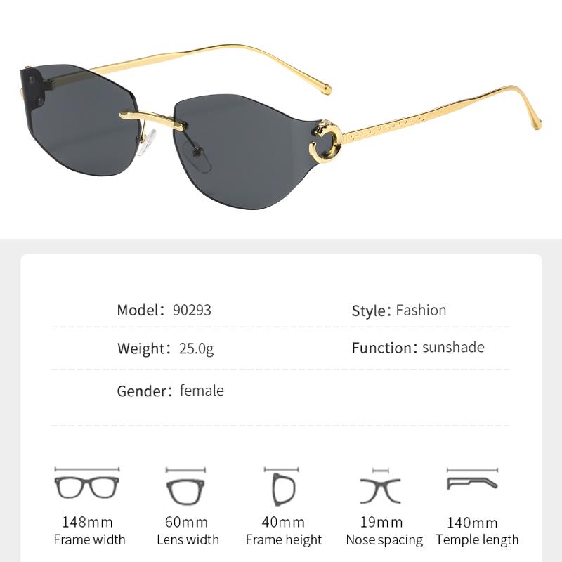 High-end New Fashion Design Personalized Sunglasses Cat Eye Polygonal Trendy Sunglasses 90293