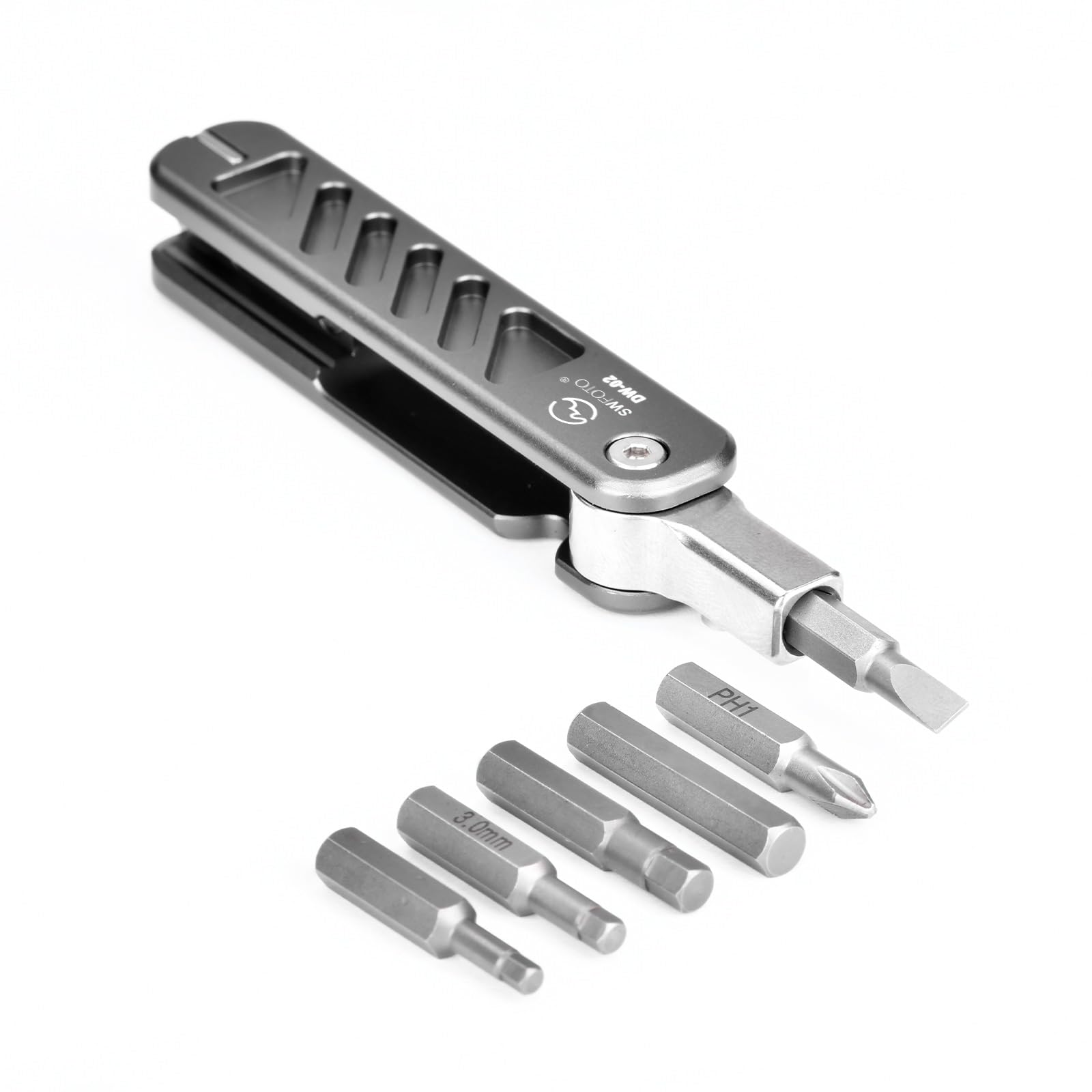 

SWFOTO Folding Hex Wrench Set with Includes Phillips and Flathead Screwdrivers DW-02+ Keychain, 2.5/3/4/5mm,