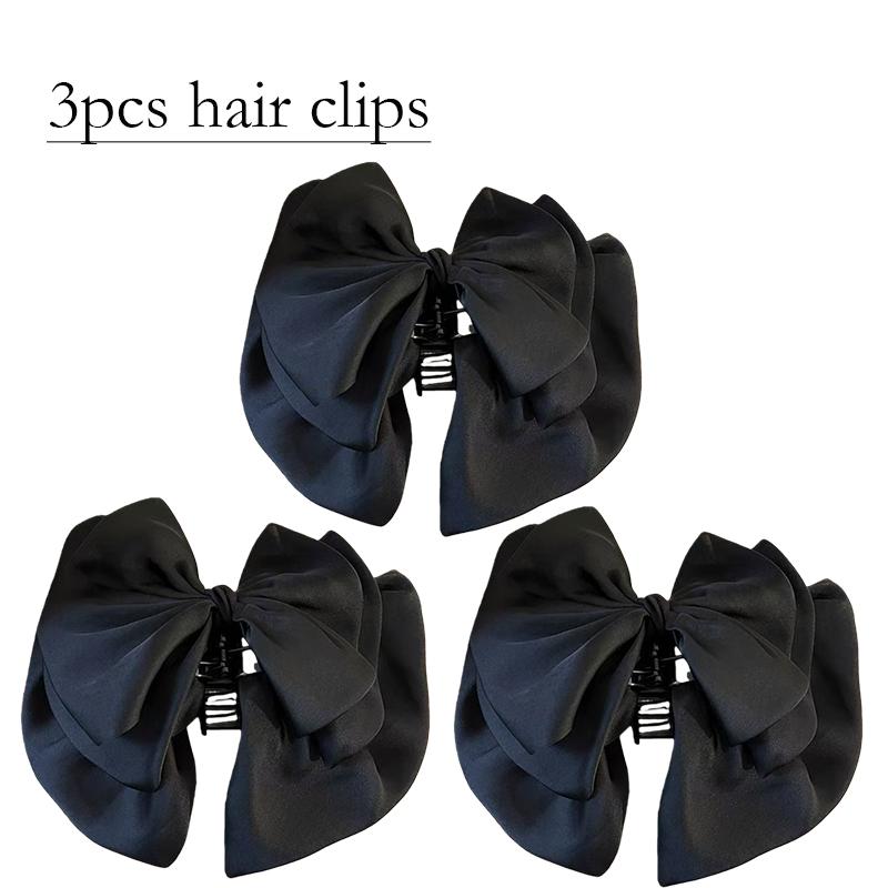 5pcs/set Women Hair Bows,Silky Satin Hair Clips for Girls,oversized Long Tail Hair Clips,large Cute and Aesthetic Hair Barrettes