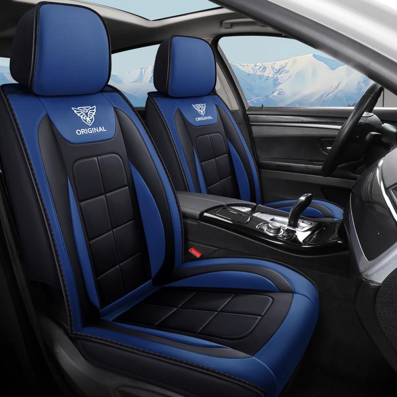 5-Seater Car Seat Cover Luxury Set with Pillows and Headrests, Premium Faux Leather Soft and Comfortable Seat Cover, Airbag Compatible