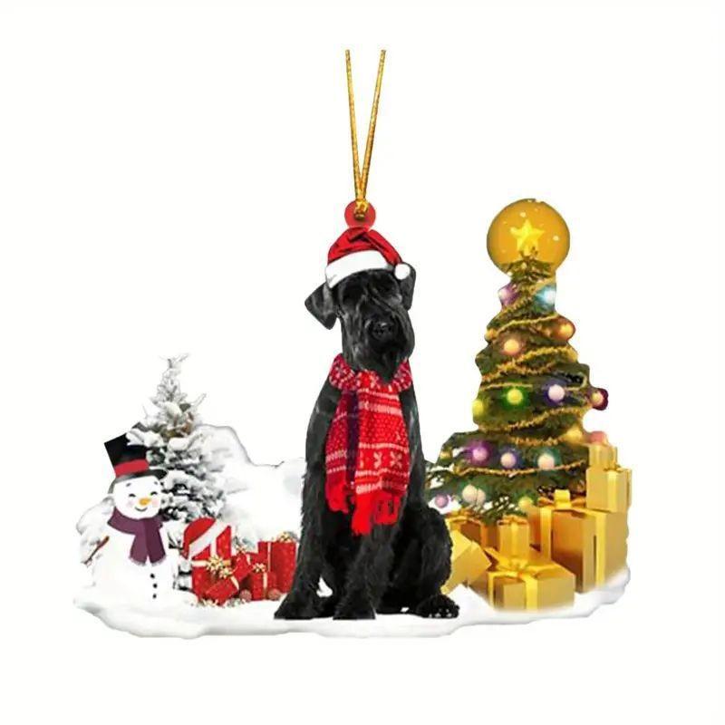 Acrylic Christmas Colorful Tree Dog Car Accessories For Adorable Holiday Decoration