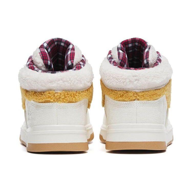 Anta Aoyu Trend Shock Absorbing Warm Non-Slip Wear-Resistant Mid-Top Sneakers Women Sneakers White Brown Green 122248027-1
