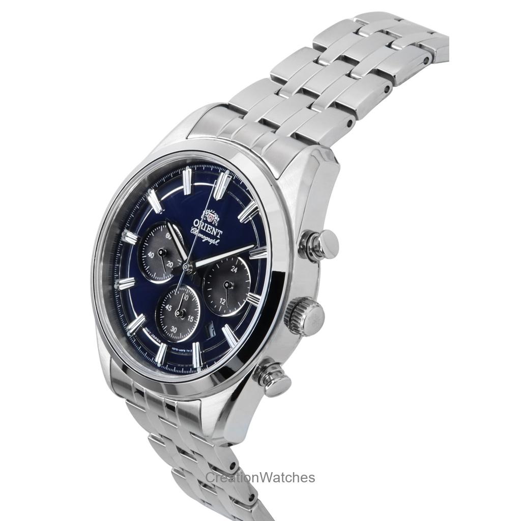 Orient Contemporary Chronograph Stainless Steel Navy Blue Dial Quartz RA-TX0303L Men's Watch