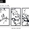 Large 3-Piece Metal Wall Art: Birds On Branches for Indoor/Outdoor Decor
