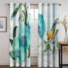 2pcs Nordic Modern Simple Green Palm Leaves Digital Printed Curtain Living Room Curtains Grommet Top Curtains Living Room Office