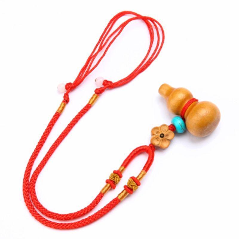 

2026 Year of the Rabbit Peach Wood Gourd Pendant Necklace for Men, Women, and Children