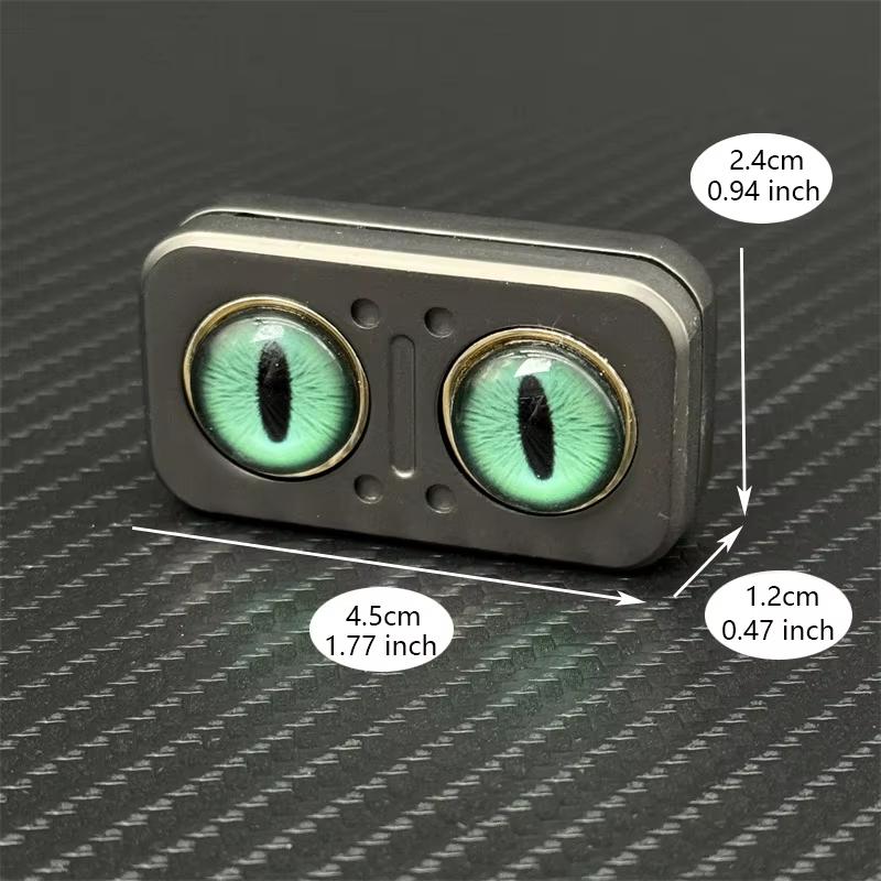 1PC Owl Top Push Card Compact and Portable EDC Fingertip Gear Tactile Push Slider Decompression Toy Metal Rotating Snap Coin