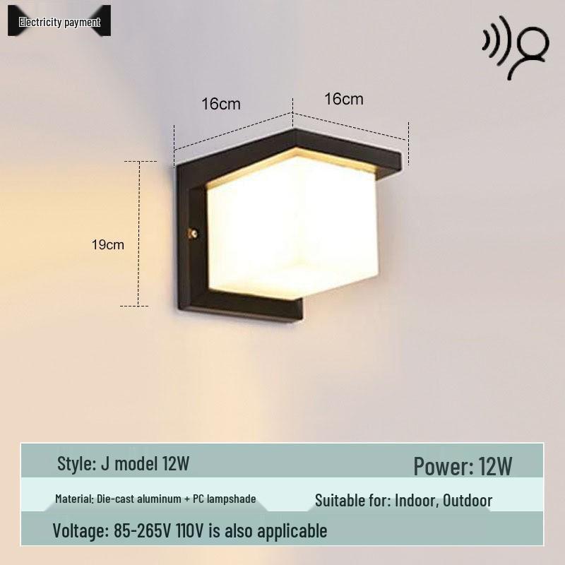 Waterproof Minimalist LED Wall Light with Smart Sensor for Outdoor Use