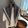 Summer atmosphere wearing headscarf twill silk simulation silk cool diagonal scarf printing women's triangular silk scarf scarf scarf