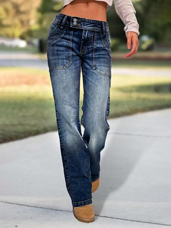 High-Waisted Women's Wide-Leg Jeans - European & American Style, Slimming, Versatile, Casual Korean Design