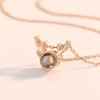 Necklace for Women, One Deer with You Projection of Versatile Collarbone Chain Trendy Antler Pendant Road Couple Commemorative Gift