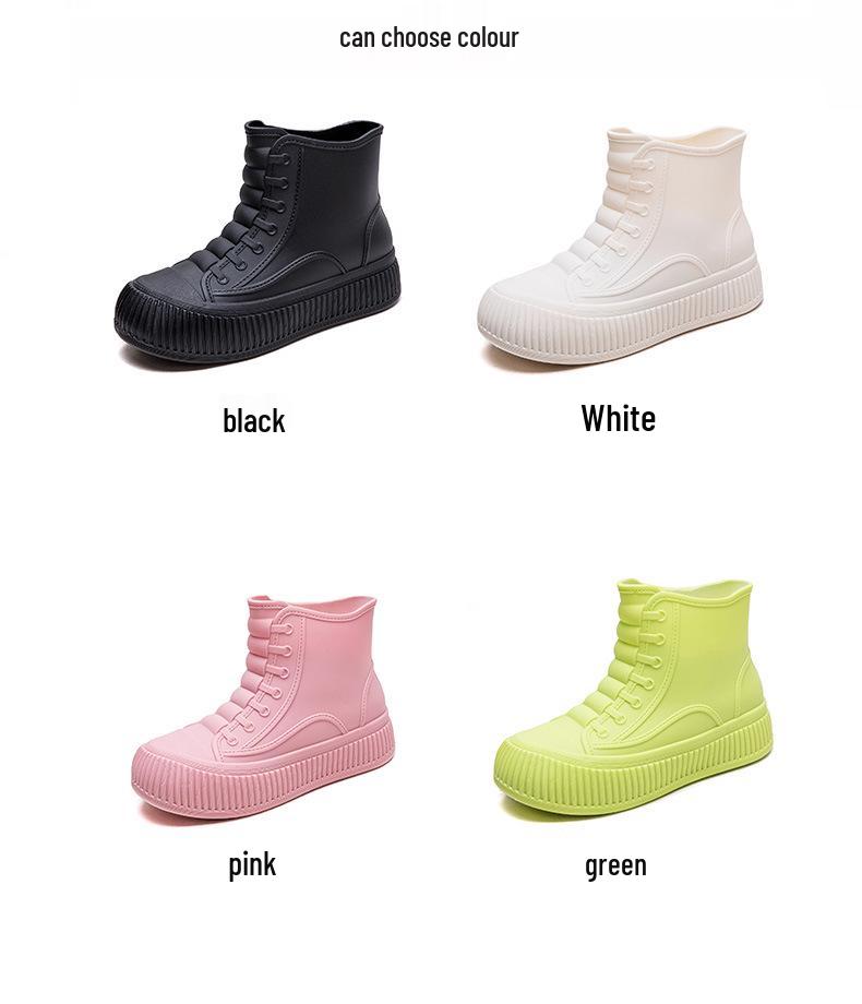 Női Divat Vízálló Csúszásmentes Rövid Esőcsizma - Új Koreai Stílus