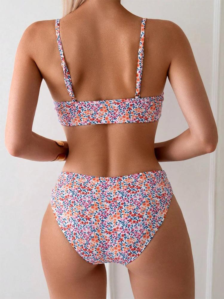 Sexy Bikini 2025 Women Swimsuit Female Swimwear High Waist Bikinis Set Brazilian High Neck Swimming for Beach Wear Bathing Suit