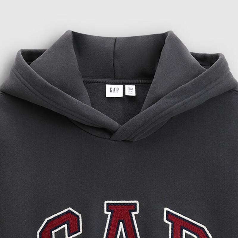 Gap Unisex Loose Fit Logo Patch Fleece Hoodie