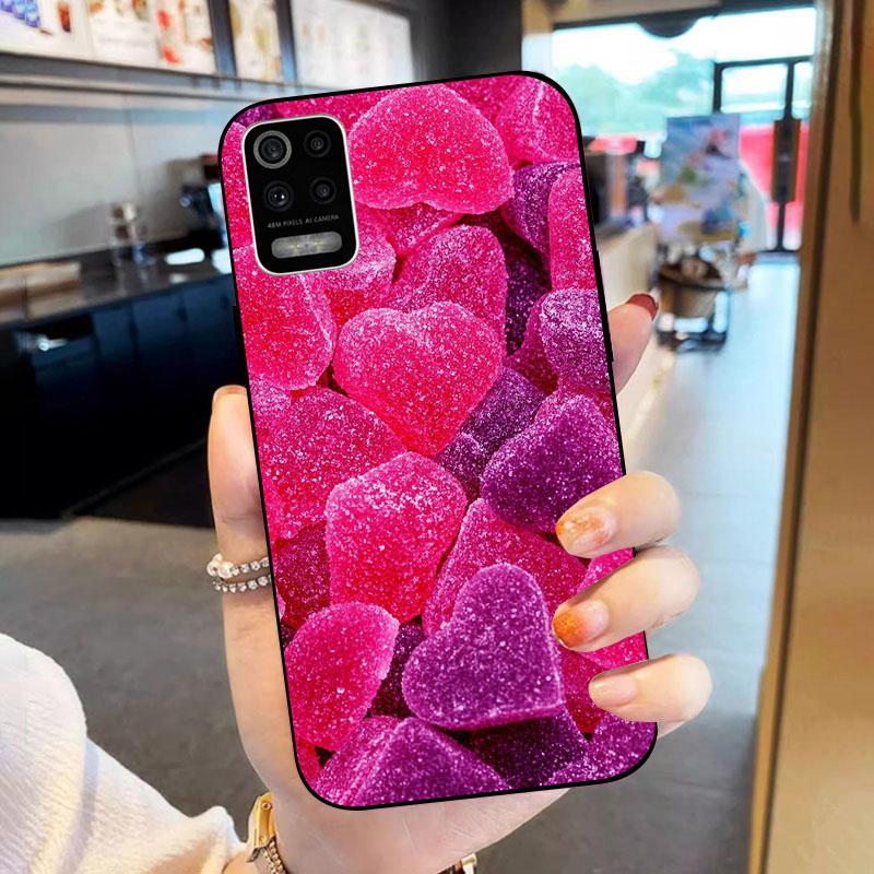 Soft TPU Phone Case For LG K52 K62 Q52 Black Silicone Back Cover For LGK52 LGQ52 LGK62 Fashion Flower Shell Fundas Bumper