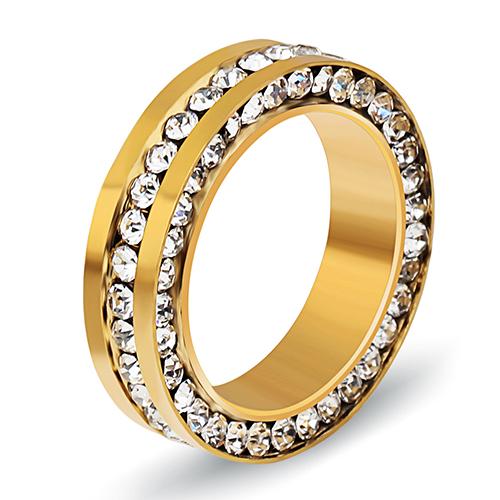 

Best Selling 316l Stainless Steel Engagement Ring Fashion Women Crystal Wedding Rings Jewelry Wholesale 10 золотий