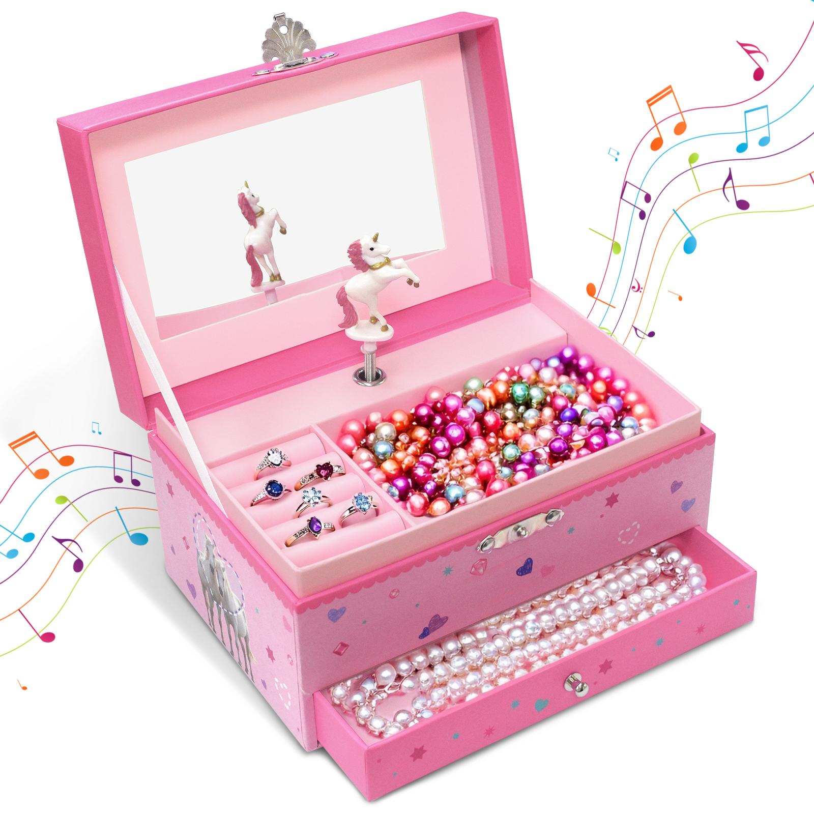 Hot Selling Paper Jewelry Music Box Wind up Custom Hand Cranked Music Box for Girls розовый
