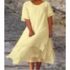 DICIFY Women's Fashion Summer Spring Solid Color Print Short Sleeve O-Neck Casual Dresses