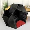 1pc Vinyl Records Automatic Folding Umbrella with 8-Rib Windproof Design, Portable Foldable Sunshade Umbrella For Halloween 066
