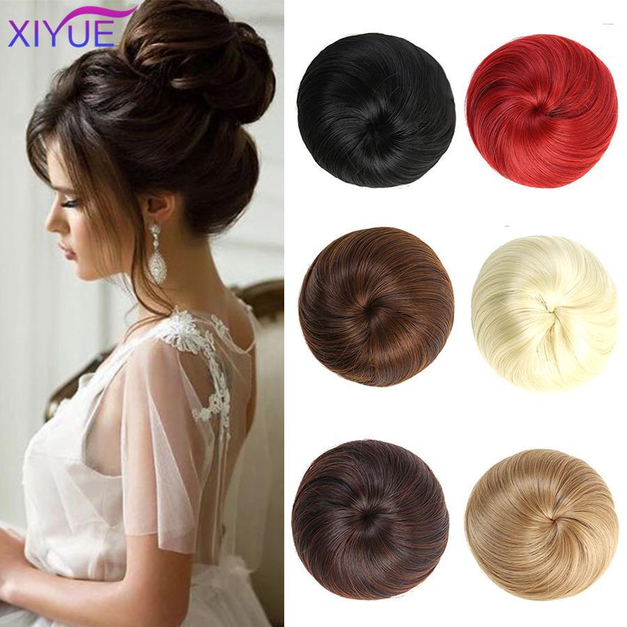 Synthetic Hair Bun Scrunchie Chignon Elastic Band Made Of Hair Clips High Temperture Fiber Hairpiece Ponytail Headwear
