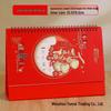 2026 3D Red Festive Desk Calendar: Fine Carving, Hollowed-out Design, Wire-o Binding, Customized Logo Option