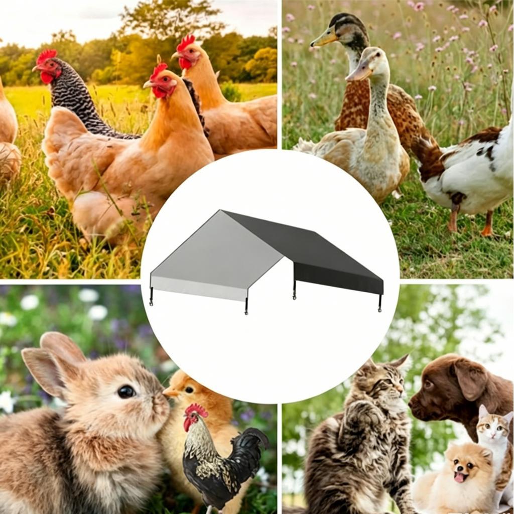 Tarp Chicken Coop Cover Replacement Sun Protection Shade Cloth Duck for Farm Enclosures
