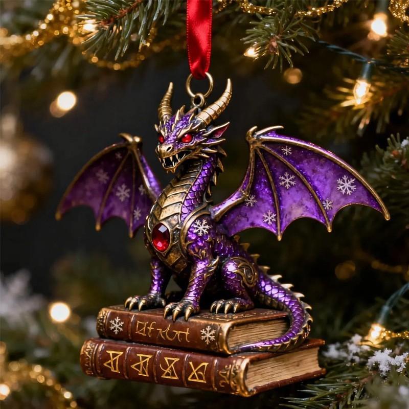 Series Dragon Car Decor Acrylic Pendant Christmas Tree Ornament For Holiday Gift