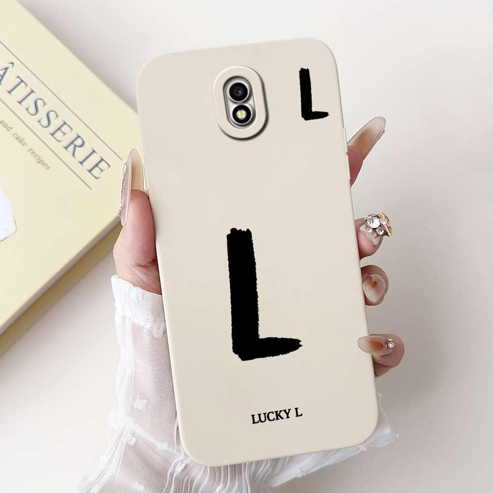 For Samsung Galaxy J3 2017 SM-J330FN Case Cute Lucky Letter A-Z Print Soft Silicone Cover For Samsung J3 J5 J7 2017 Phone Casing