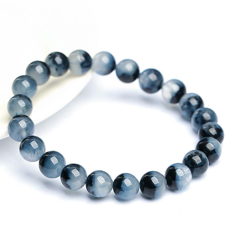 Hongchu Crystal Natural Blue Rabbit Hair Gemstone Bracelet Full-bodied blue crystal rabbit hair crystal bead bracelet