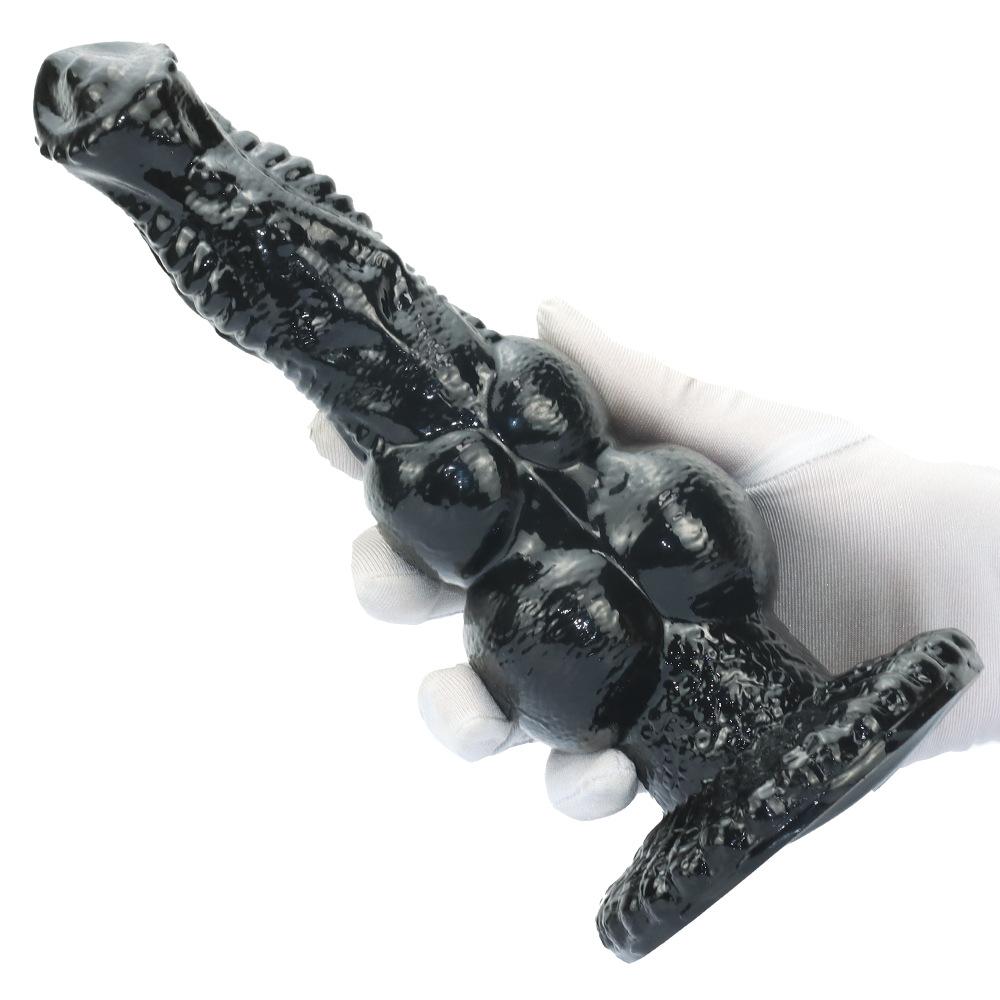 Realistic Canine Penis with Balls Dildo - Extra Long Depth Play for Women, SM Roleplay Toy, Anal Plug with Dual Testicles, Fantasy Adult Toy