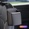 Car Trash Bin Leather Auto Seat Back Hanging Storage Box Bag Holder Rear Chair Trash Can Organizer Driver Side Pockets Garbage