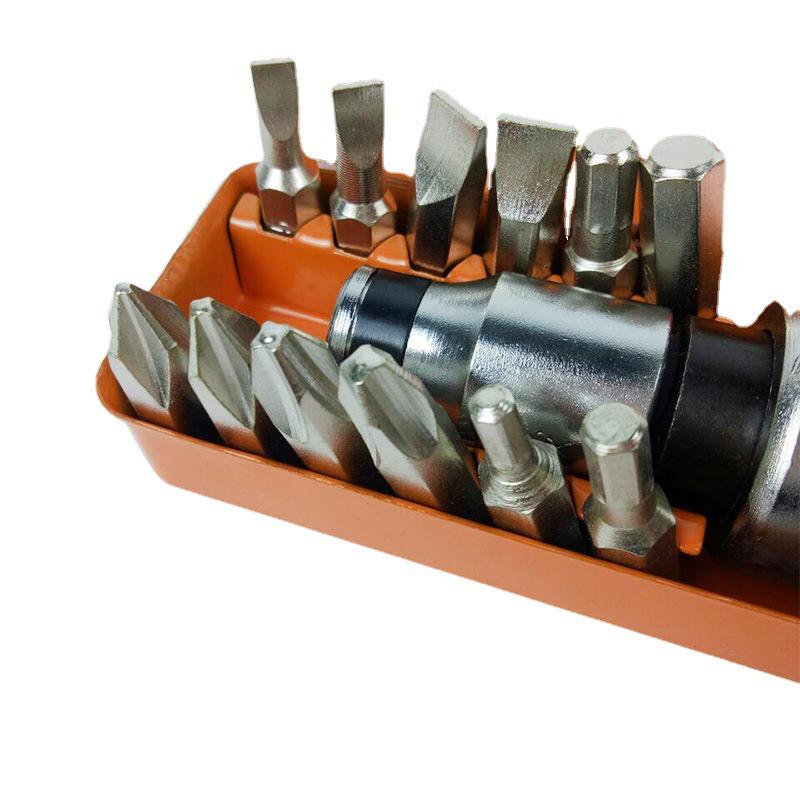 14-Piece Chrome Vanadium Steel Impact Screwdriver Bit Set with Iron Box