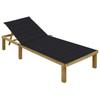 VidaXL Chaise Longue with Cushion Black Impregnated Pine Wood