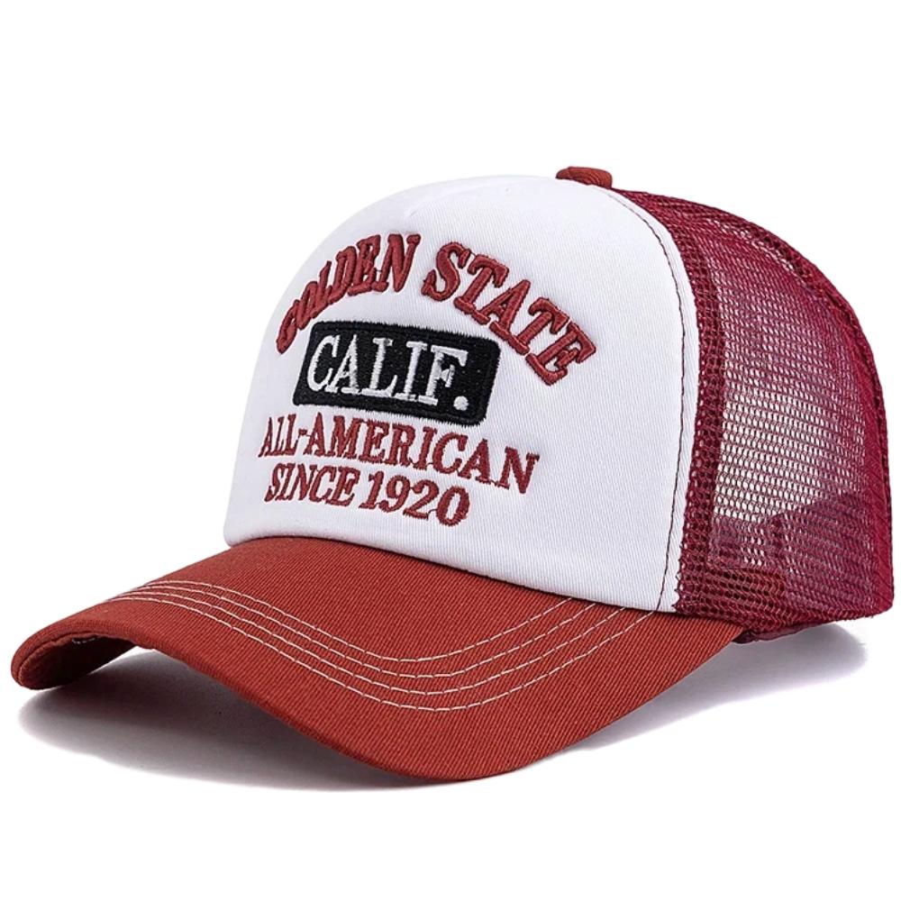 Unisex Fashion Trucker Hats Golden State California Embroidered Mesh Baseball Cap For Men Women Outdoor Hats Caps