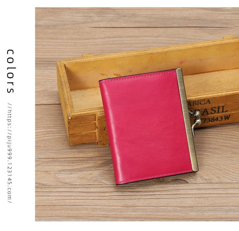 2022 Dámský držák na ID karty z pravé kůže Retro s více drážkami z hovězí kůže