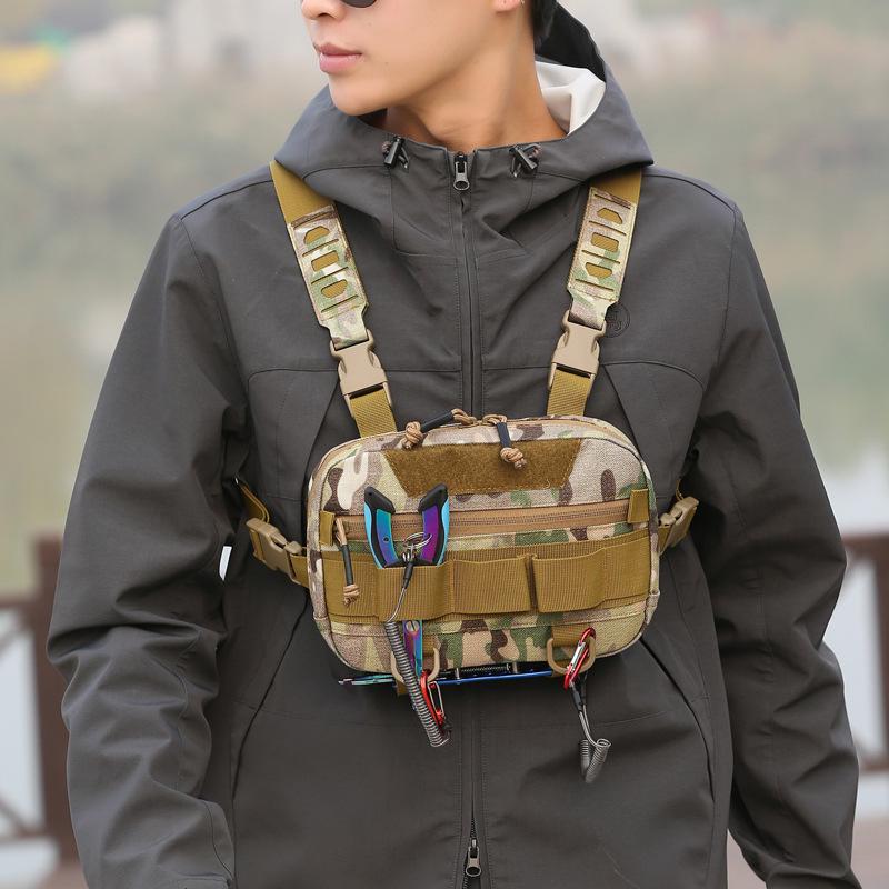 Tactical Chest Pack: Multifunctional Camouflage Vest Bag for Men's Outdoor Sports & Cycling
