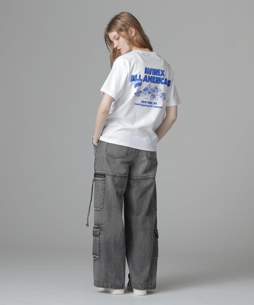 AVIREX 50th Anniversary Animals F T-Shirt, Women's, 030, White, 783-5235603