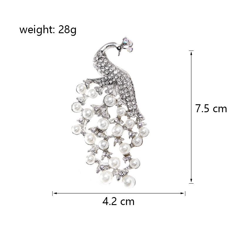 

Брошь в виде павлина в виде животного, модная ретро-этническая брошь с бриллиантами в виде ветра и воды с аксессуарами серебряный