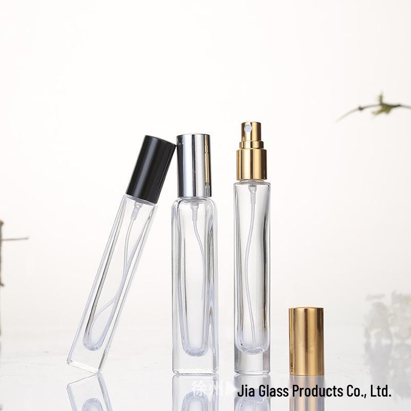 Compact Transparent Glass Perfume Decanting and Spray Bottle