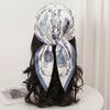 Luxury Silk Square Scarf Breathable Sun Protection Hijab Elegant Bandana Equestrian Print Summer Beach Vacation Head Neck Wrap