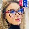 TR90 Colorblock Cat-Eye Anti-Blue Light Eyeglass Frame, 2022 European & American Trendy Style Glasses.