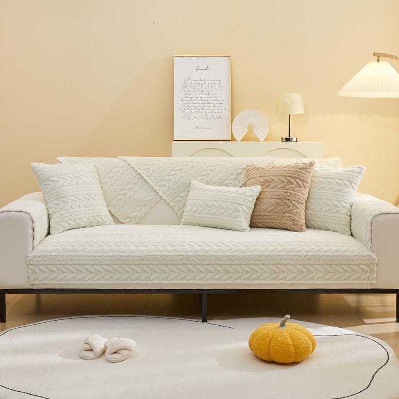 Autumn and Winter Three-Dimensional Jacquard Cotton Velvet Sofa Cushion Modern Simple Non-Slip Sofa Cushion Towel