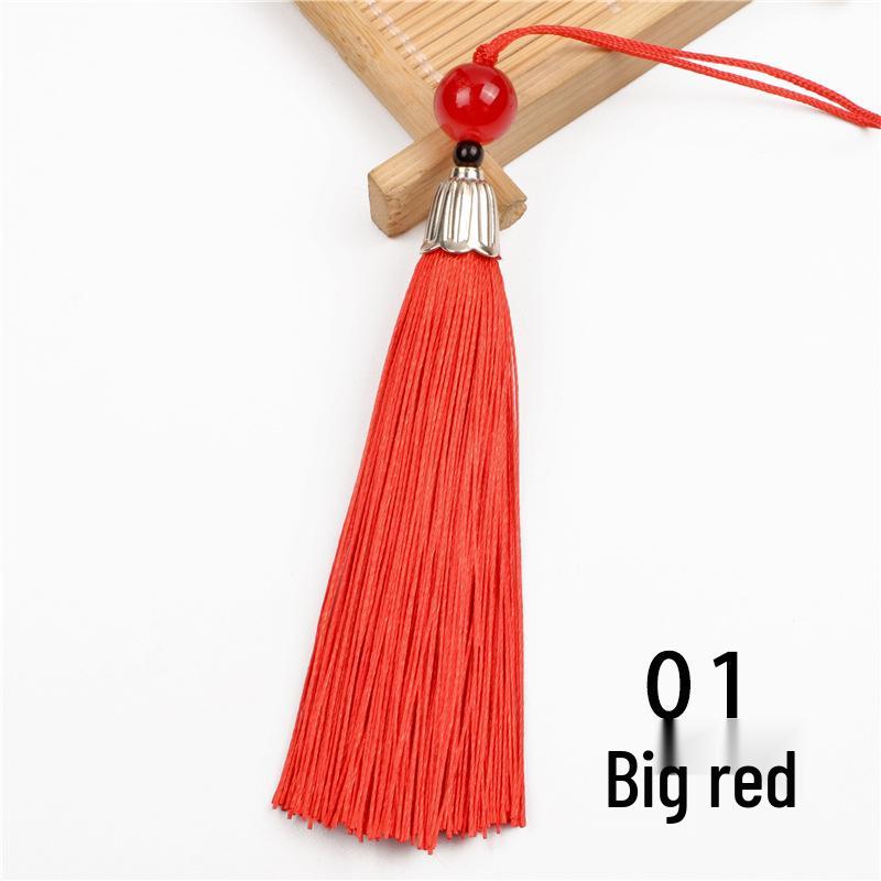 8cm Beaded Ice Silk Tassel Pendant for Hats & Bookmarks - Fine Thread Design, Free Shipping