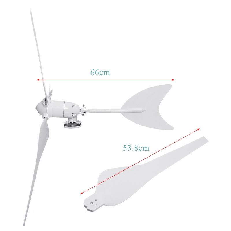300W Wind Generator Wind Turbines Wind Turbines Generator with 3 Nylon Fiber Blades for Home Solar Light Boat