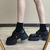 Ziyan~ Small Leather Shoes Women's 2025 New Summer Versatile Single Shoes Retro British Style Black Platform Loafers